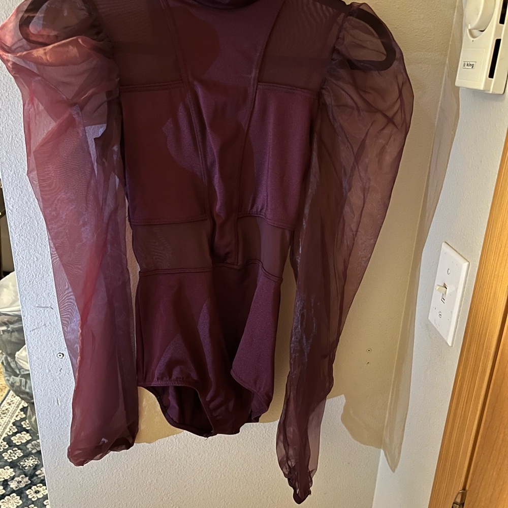Weissman SA Burgundy Bodysuit Dance Costume Used